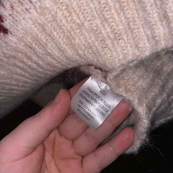 ADORA Heart Patterned Sweater - Burgundy and Cream - Picture 3 of 3